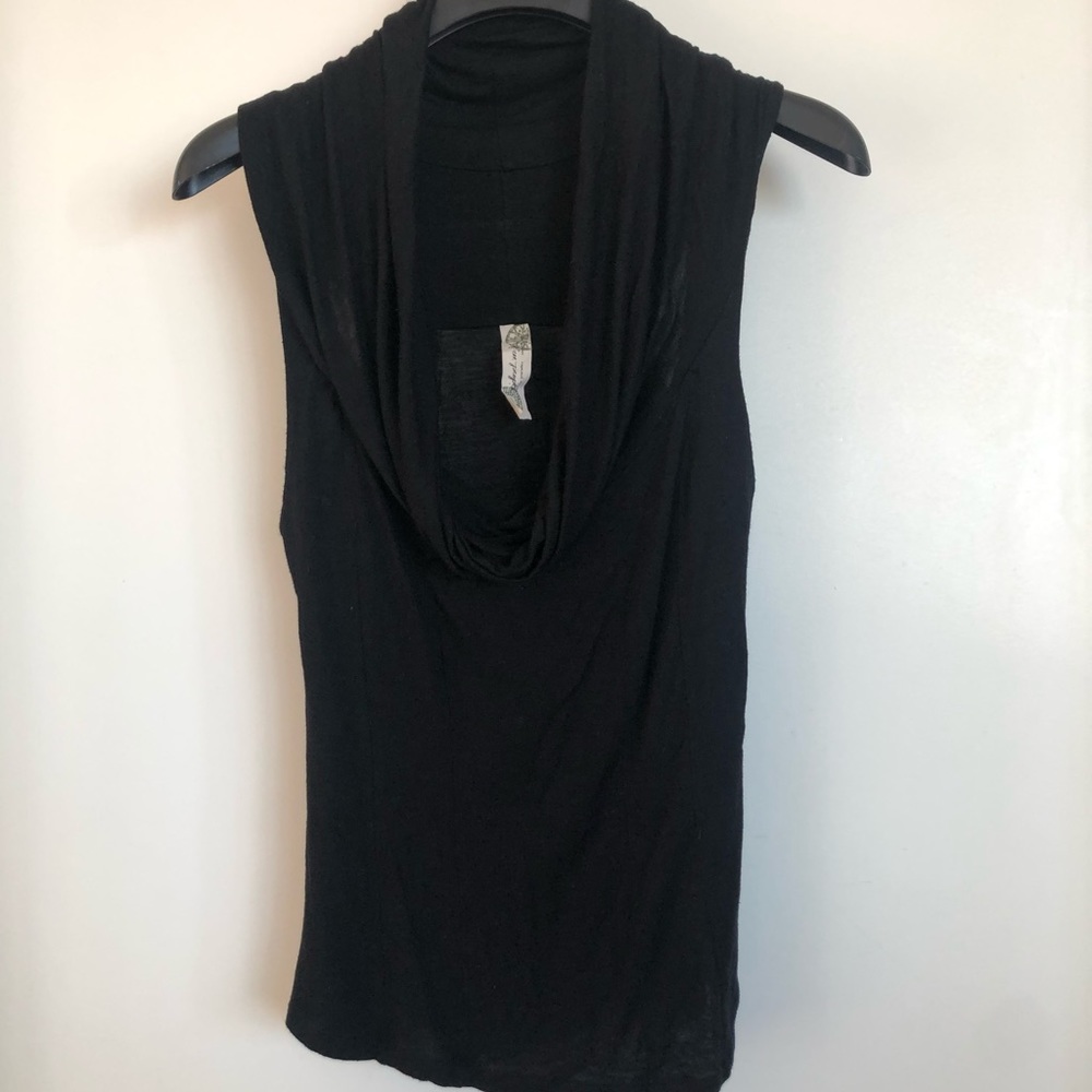 FREE PEOPLE Black Thin Cowl Neck Top